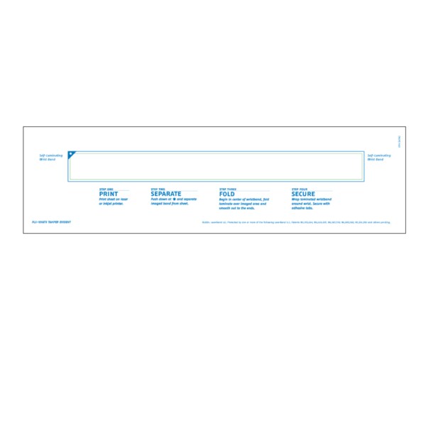 Nevs Laser Band - Adult Wristband (Tamper Evident) 8-1/2" x 11" LB-2 - main